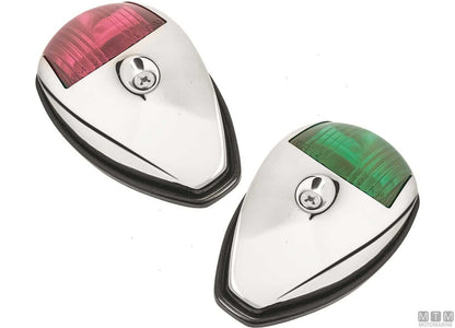 COPPIA FANALI DI VIA LED DI PRUA ROSSO E VERDE NERI