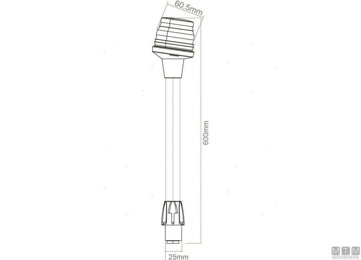FANALE DI VIA LED 360 BIANCO SU ASTA ESTRAIBILE H60CM