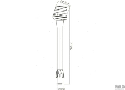 FANALE DI VIA LED 360 BIANCO SU ASTA ESTRAIBILE H60CM