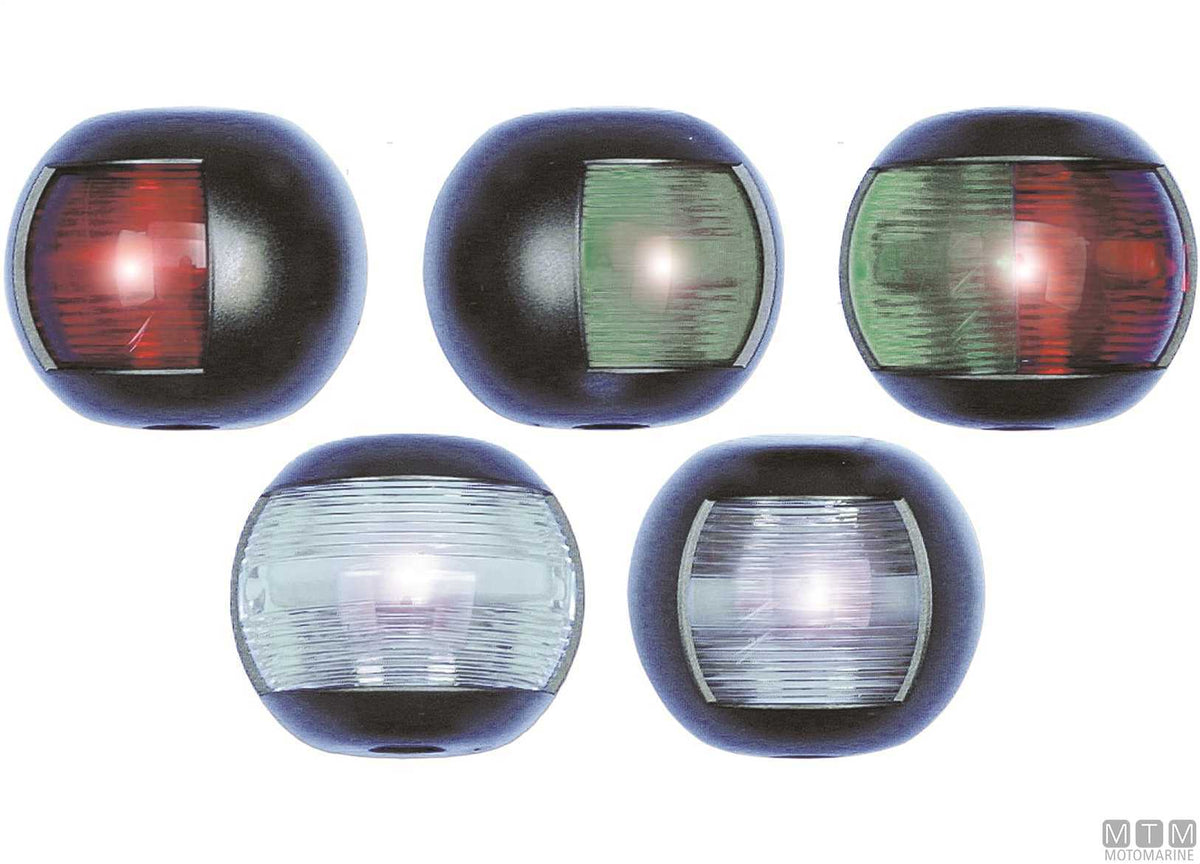 FANALE DI VIA PRUA 225 BIANCO LED MEZZA SFERA NERO 70X63MM