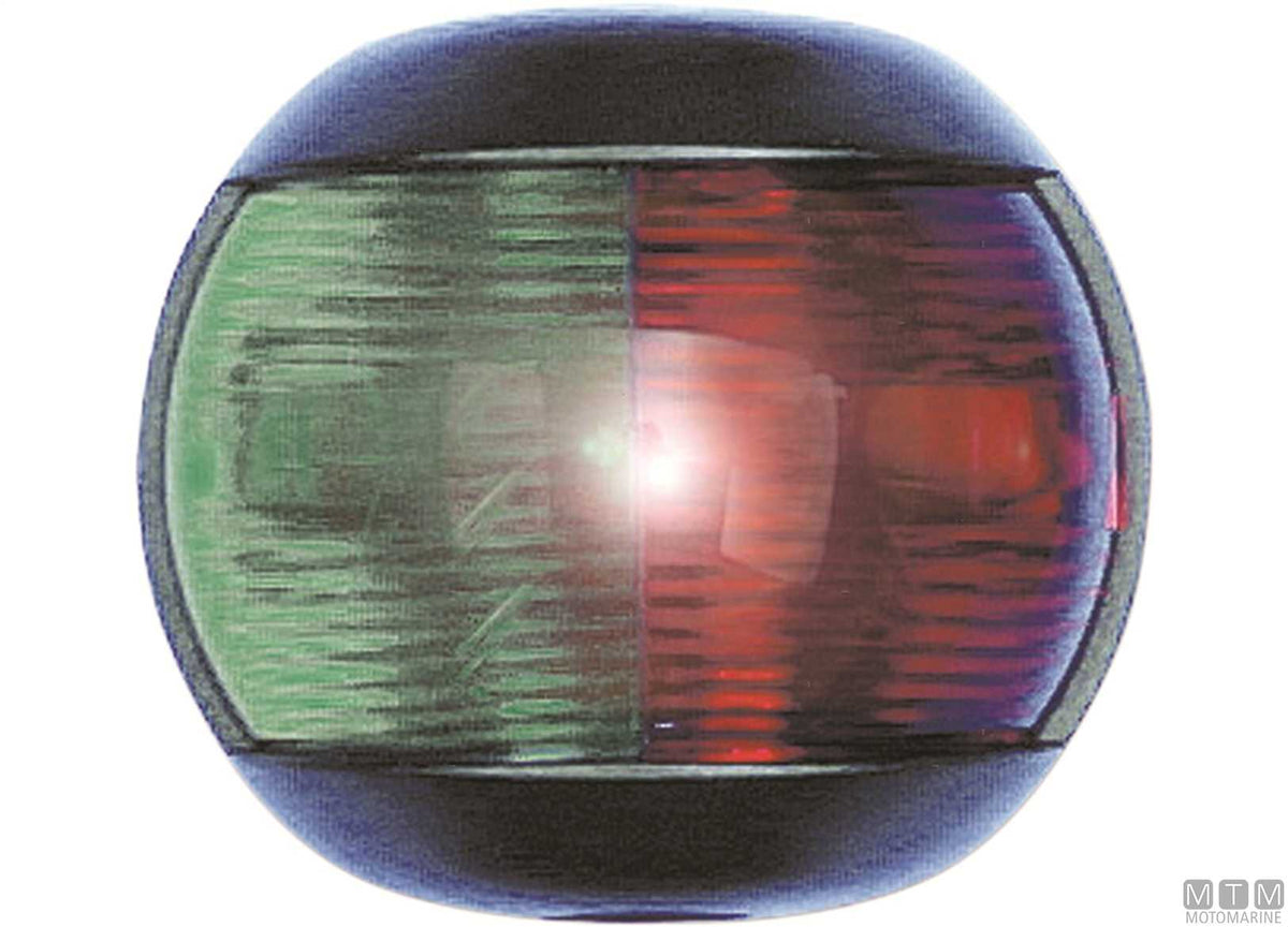 FANALE DI VIA COMBINATO ROSSO/VERDE LED MEZZA SFERA NERO 70X63MM