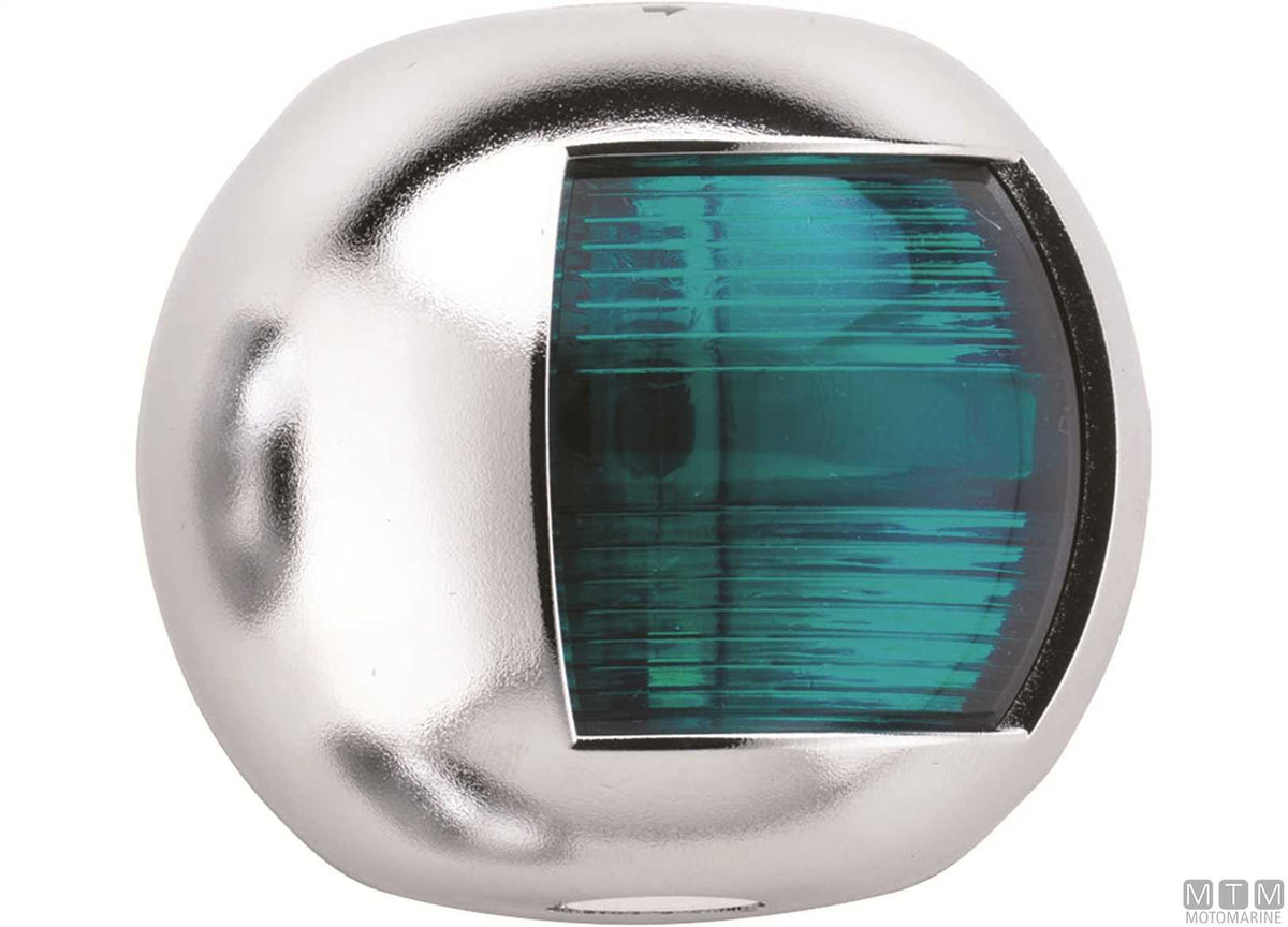 FANALE DI VIA LATERALE VERDE LED MEZZA SFERA INOX 70X63MM