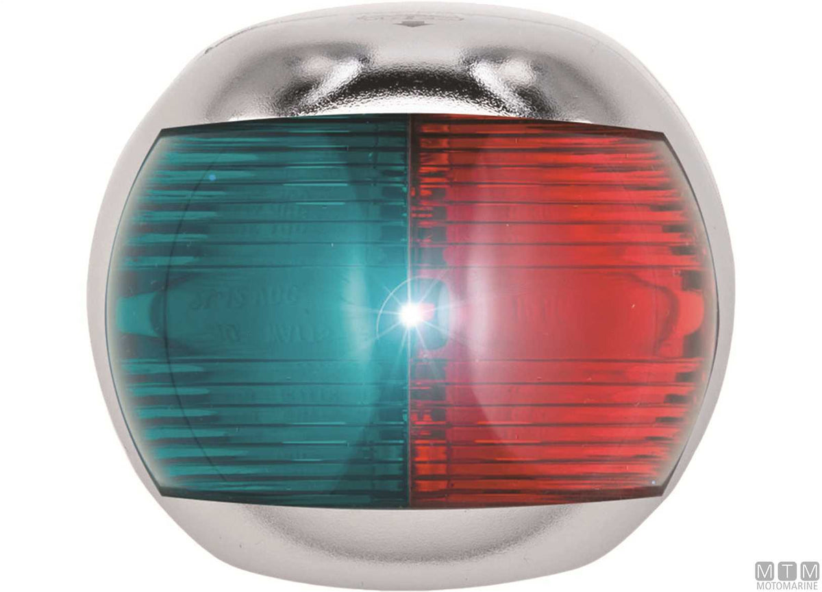 FANALE DI VIA LATERALE VERDE LED MEZZA SFERA INOX 70X63MM