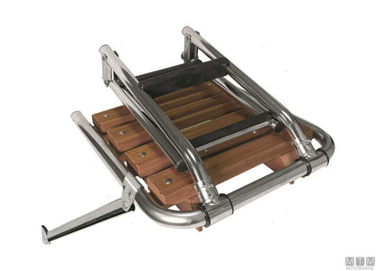PLANCETTA MINOX L CON SCALETTA 3 GRADINI ACCIAIO INOX E LEGNO