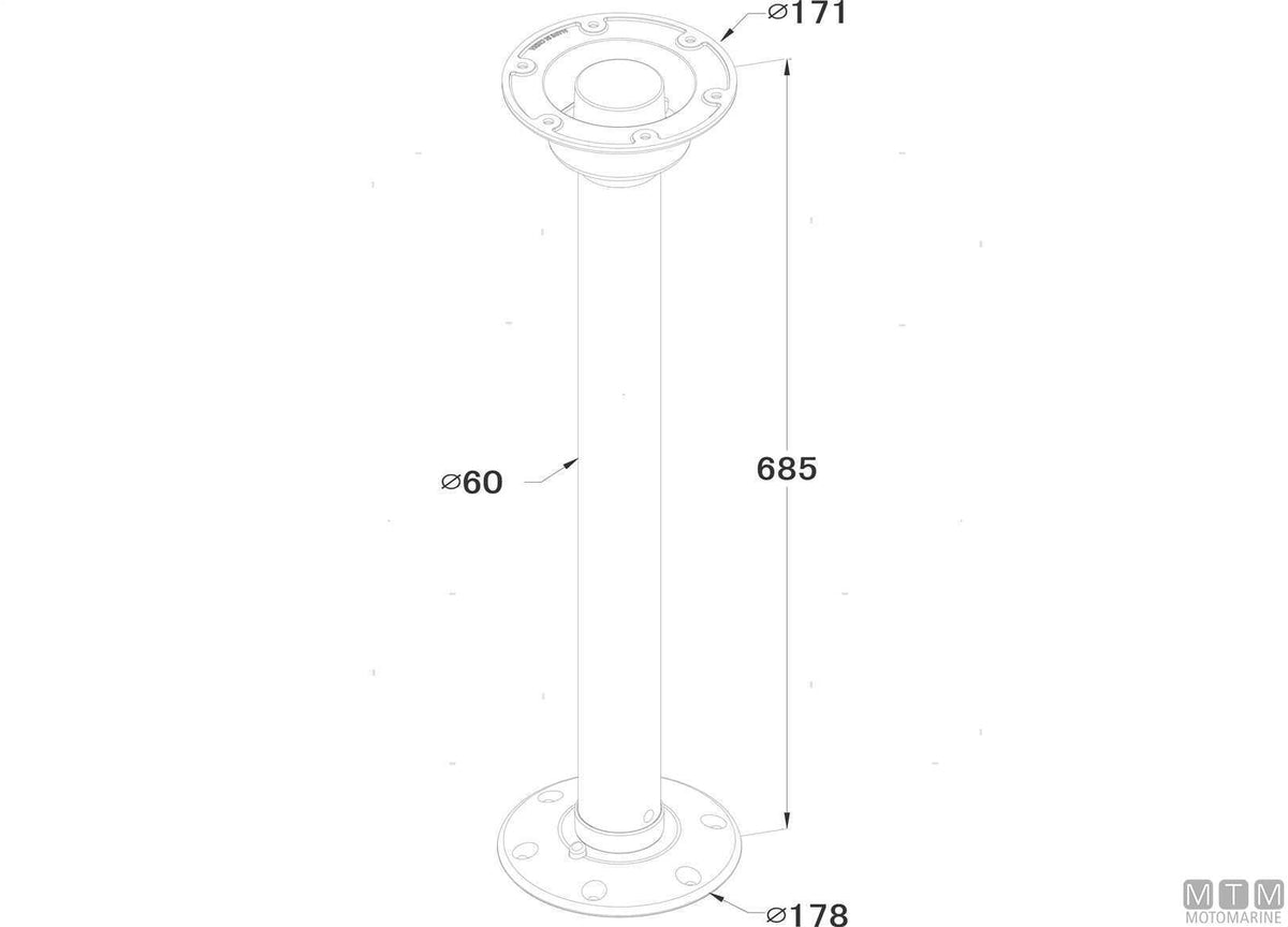 SUPPORTO TAVOLO TWIST LOCK H68CM IN ALLUMINIO